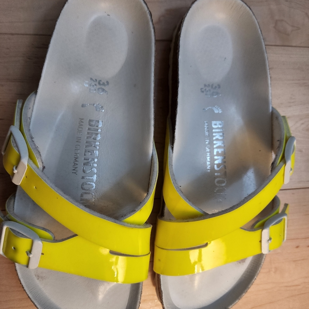 Birkenstock Women's Yao Balance Birko-Flor Neon Sandals size 36